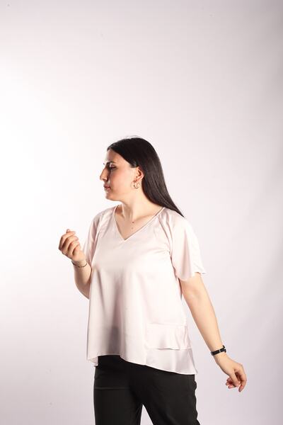 Blues Outlet Γυναικεία γυαλιστερή μπλούζα με στρώσεις στην πλάτη