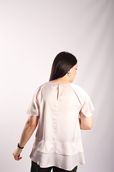 Blues Outlet Γυναικεία γυαλιστερή μπλούζα με στρώσεις στην πλάτη