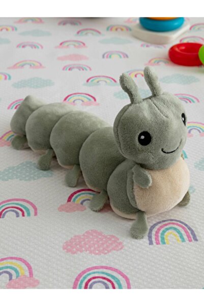 SHIVA Gift & More Pelüş Dolgulu Nakışlı Bebek Tırtıl Kırlent Uyku Ve Oyun Ark...