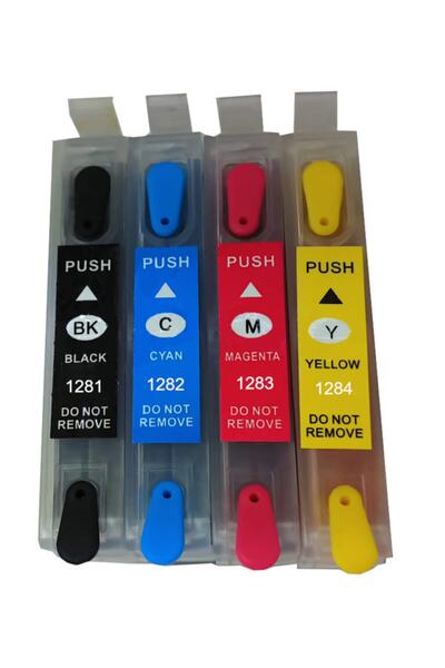 Duruink Epson T1281 T1284 Uyumlu Kolay Dolan Kartuş 4 Renk (dolu)