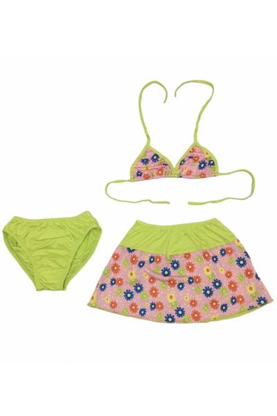 AY-MAY'S Çocuk Likralı Etekli Bikini Set