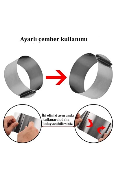 Nar kalıp Narkalıp Kek Kalıbı Kare, Yuvarlak Ve Destere 3 Lü Set Derinlik 8cm