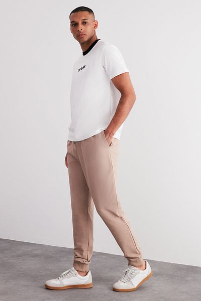 Trendyol Collection Mink Color Basic Jogger Sweatpants - Ελαστικό πόδι, κανονική εφαρμογή TMNSS20EA0053