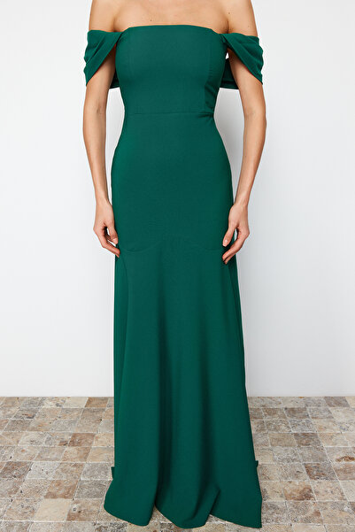 Trendyol Collection Σμαραγδένιο Πράσινο Κομψό Βραδινό Φόρεμα & Φόρεμα Αποφοίτησης TPRSS24AE00060