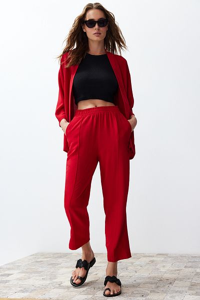 Trendyol Collection Piros kimonó és nadrág szett - TWOSS24AU00037