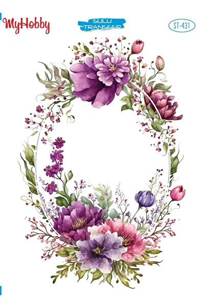 MyHobby ST 431 Çiçek Çelenk Desenli Sulu Transfer 25x35