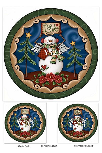 LİNEART Y523 New Year - نمط رجل الثلج، زخرفة نحاسية مقاس 30x42