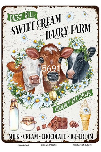 LİNEART 5691 مزرعة - ديزي بيل بقرة ومزرعة منقوشة بالشوكولاتة والآيس كريم والأ...