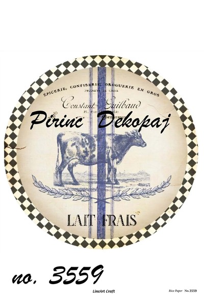 LİNEART 3559 Yuvarlak, Dama, I?nek Desen Pirinç Dekopaj 30x42