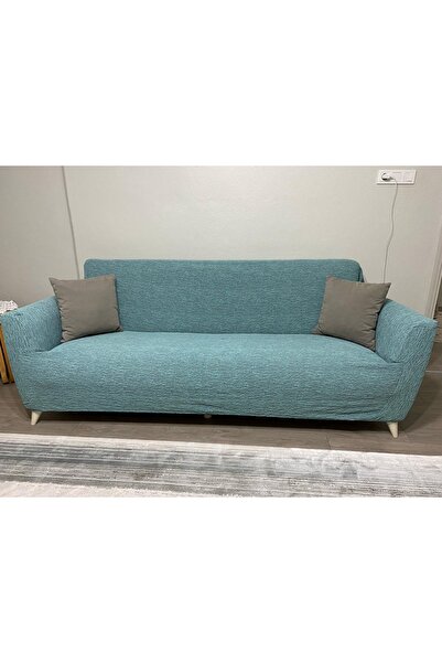 UYUMEV jakarlı düz desen 3 kişilik koltuk örtüsü.streç lastikli kanepe örtüsü...