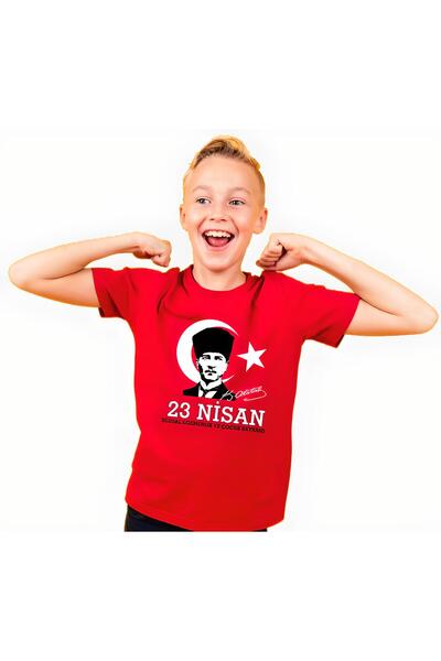 Efendioğlu Design Children's Cotton T-Shirt with Atatürk and His Signature Pr...