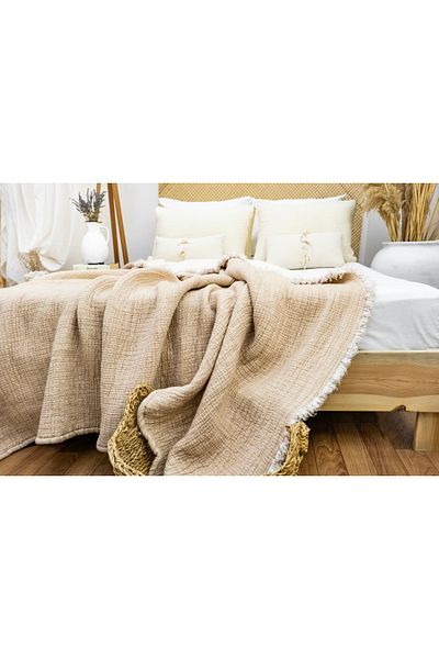 destinyhometex Mink 6 Layers Muslin Single 170x230 Quilt/1 Piece 50x70cm Pillow Case 6 Layers Multi Muslin