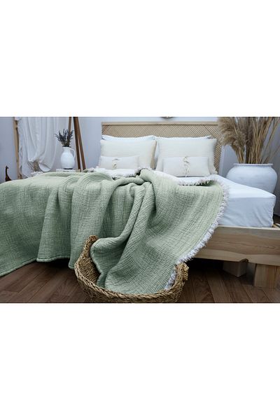 destinyhometex 170x230 Muslin Single Quilt - 50x70cm Pillow Case, 6 Layer Multi Muslin
