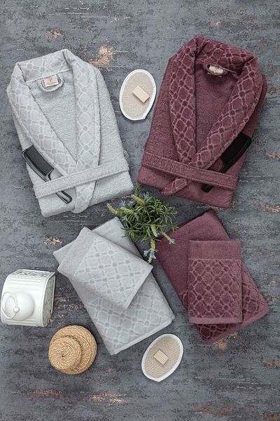 Güvenal Σετ μπουρνούζι Hayal 12 Piece Boxed Jacquard| Μπουρνούζι| Σετ πετσετών και πετσετών| Σετ Προίκα Μπάνιου