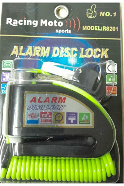 lawrenceshop 110 Db Siyah Alarmlı Disk Kilidi Hatırlatma Kablolu