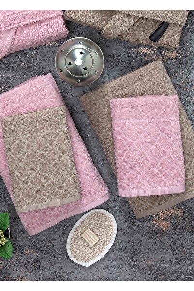 Güvenal Σετ μπουρνούζι Hayal 12 Piece Boxed Jacquard| Μπουρνούζι| Σετ πετσετών και πετσετών| Σετ Προίκα Μπάνιου