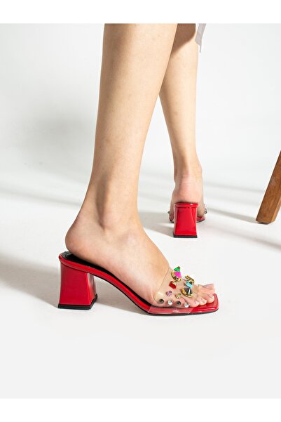 Alemdar Shoes SUZİ Red Colored Women's Slippers