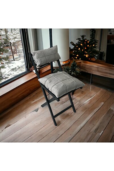 Modern Style Home Balkon Bahçe Mutfak 3'lü Bistro Set Katlanır 2 Sandalye 1 Masa Açık Gri