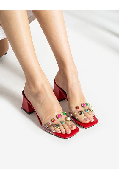 Alemdar Shoes SUZİ Red Colored Women's Slippers
