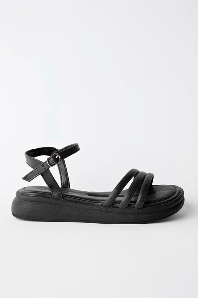 meyra'nın ayakkabıları Women's Black Three Piece Sandals