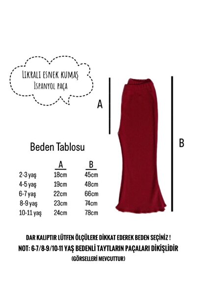 Ümranbaby 2li İspanyol Paça Kız Çocuk Taytı 2-11 Yaş