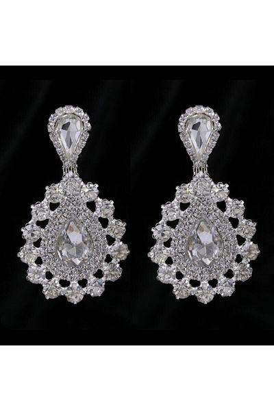 Hayalperest boncuk Crystal Flower Special Design Evening Dress Earrings