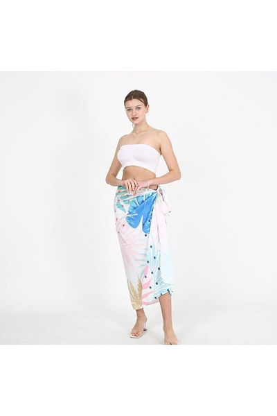 Tight Lady Digital Print Mixed Pattern Beach Pareo Shiny Fabric That Does Not Show Inside - 95cm*145cm