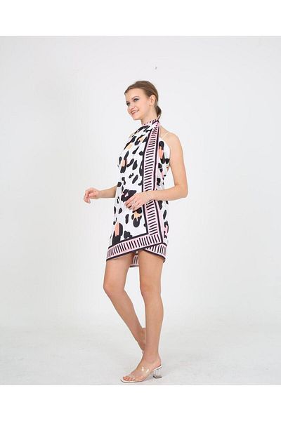 Tight Lady High Quality Digital Print Mixed Pattern Beach Pareo Non-Showing Shiny Fabric - 95 cm*145 cm