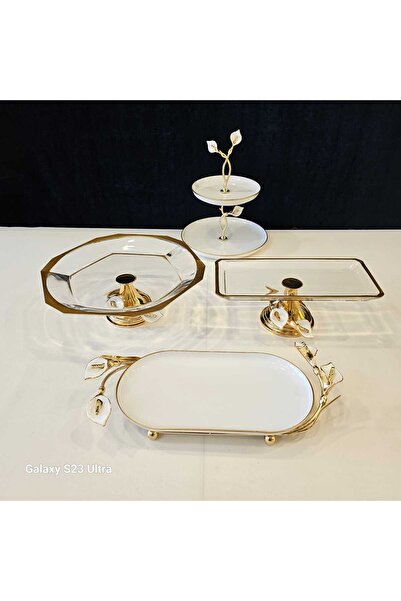 MaviDamla 4 PARCA GALA MİNELİ MODEL  AYAKLI SUNUM SETİ