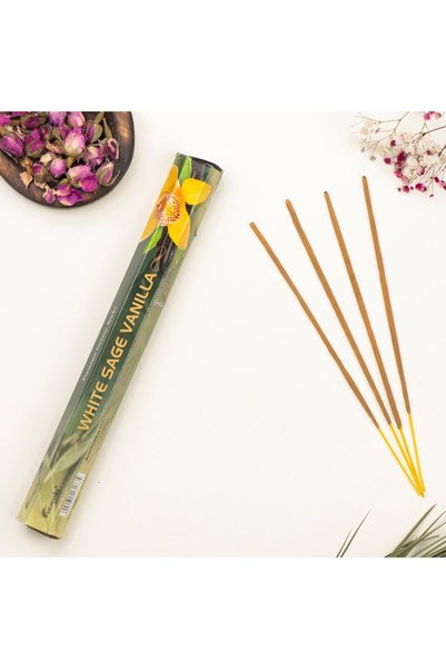 Aromatika Beyaz Adaçayı & Lavanta Aromalı Doğal Premium Çubuk Tütsü