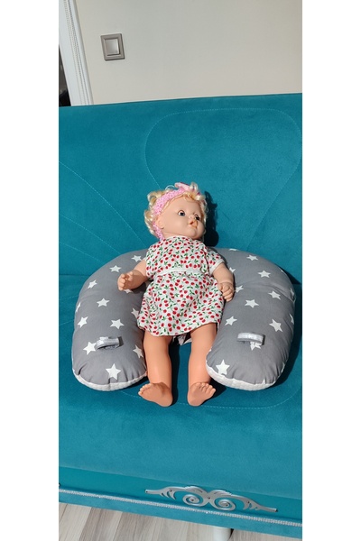 nisa baby tasarım Breastfeeding Pillow and Baby Support Cushion Gray Starry