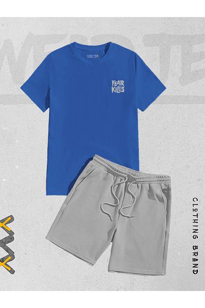 WEARTEX New Season 2-Piece Fear Kills Printed Shorts T-shirt Set
