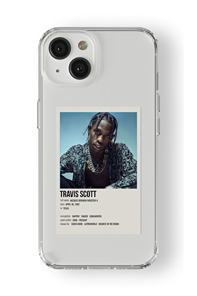 Multitronic حافظة شفافة مطبوعة بتصميم ملصق ترافيس سكوت بارالوريد متوافقة مع هاتف آيفون 13