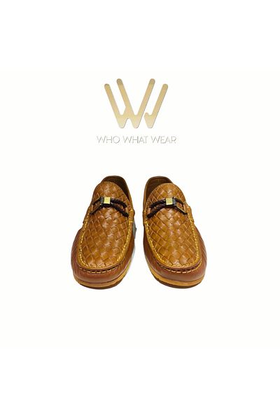 Who What Wear LOAFER KNITTED HANDMADE 100% LEATHER SHOES