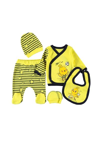 GÜLÜCÜK Newborn Baby Fan Bodysuit Set 5 Pieces 100% Cotton