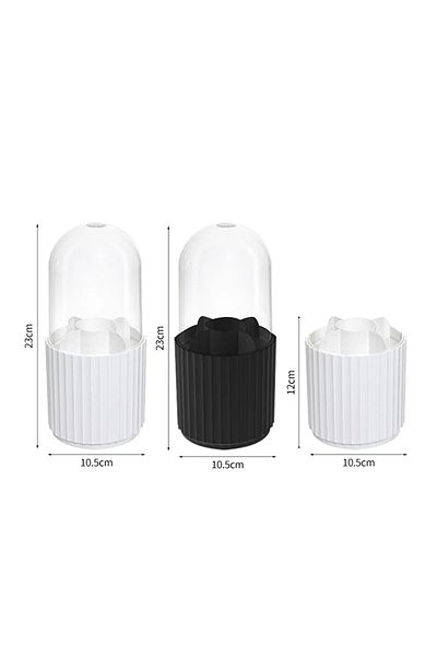 Pufwin Home Zebra Makeup Brush and Cosmetic Organizer Hygienic Organizer with Transparent Cover 2 Pieces