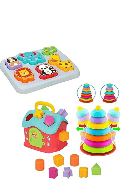 Fırsat Oyuncak Sevimli Hayvanlar Ve Büyük Boy Ev Bultak Sallanan Halkalar Set...