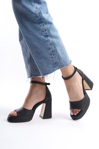 HVZ Exclusive Pantofi cu toc cu platformă, confortabili, ergonomici, negri - Pantofi de nuntă și logodnă de 10,5 cm