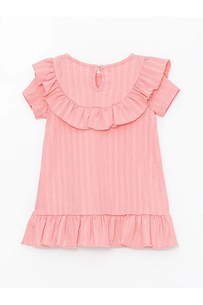 LC Waikiki LCW baby baby φόρεμα με λαιμόκοψη με κοντό μανίκι Basic baby girl