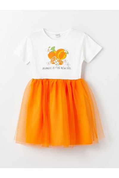 LC Waikiki LCW Kids - Bicycle Collar Printed Girl's Dress