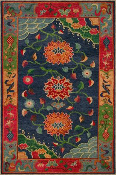 Rugs Modern Halı Karışık Renk Tonlarında Çiçek Desenli Halı 3732