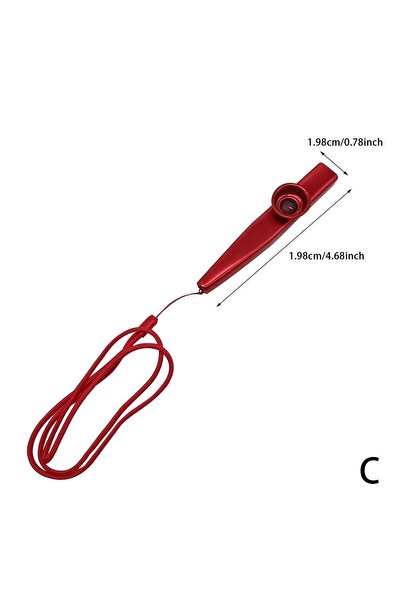 GMC MUSIC STORE Gmc Boyun Askı Ipli Metal Kazoo - Kırmızı -