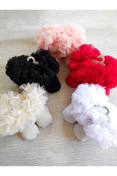 MİNİBİRİ Baby Girl Cotton Socks Tutu Socks Kokoş Socks
