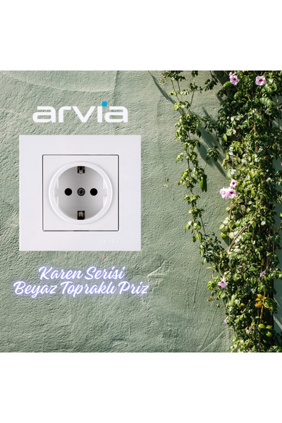 arvia ARVIA KAREN Grounded Socket (White) - 2 PIECES Including Frame