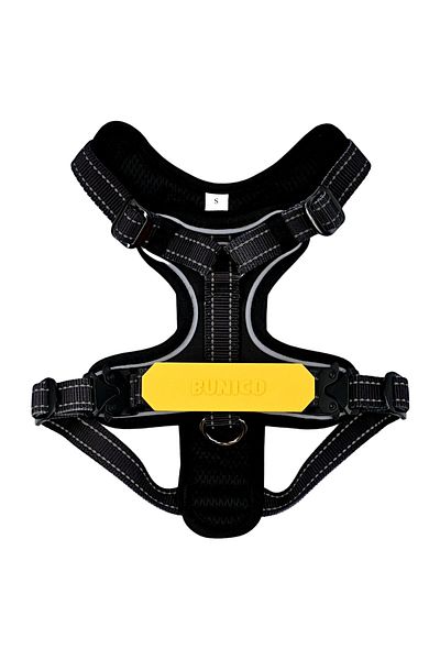 Bunico Reflective Dog Chest Collar - Black