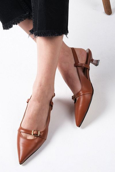 Mio Gusto Kristin Tan Color Low Heeled Women's Shoes