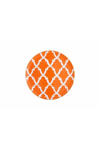 Porland Morocco Patterned Orange Flat Plate - 20 Cm 04a P 018857