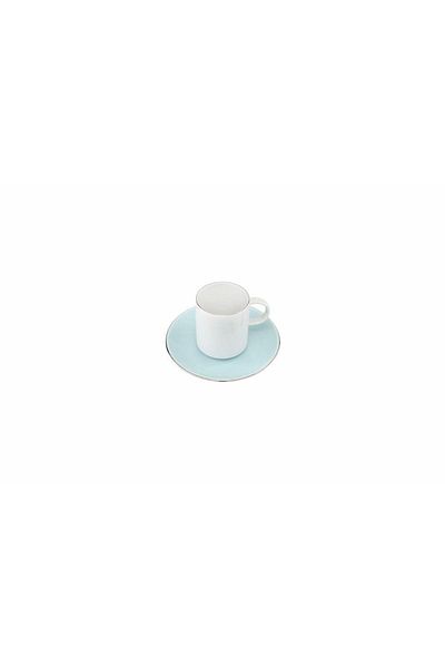 Porland Platinum Turquoise Coffee Set 12 Pieces 04Por 035208