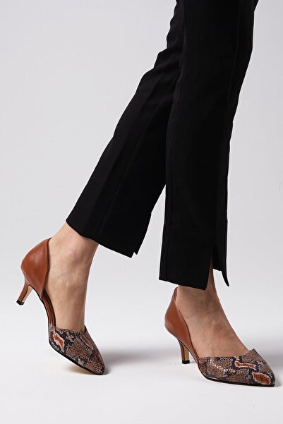 Mio Gusto Rene Taba Renk Kısa Topuklu Kadın Ayakkabı