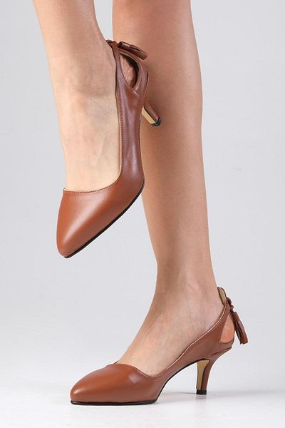 Mio Gusto Drop Tan Color Women's Low Heeled Shoes